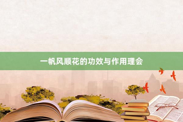 一帆风顺花的功效与作用理会